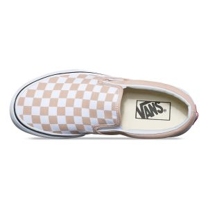 Vans Bayan Kaykay Ayakkabısı Checkerboard Slip-On Beyaz | 53912-292